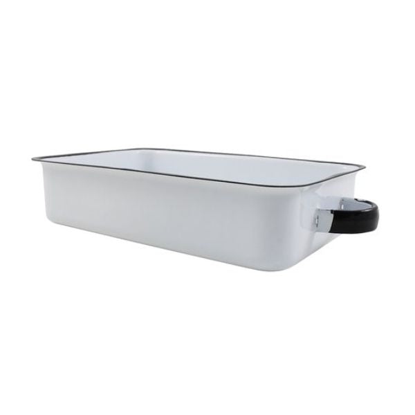 Travessa Esmaltada Branca – 24 cm