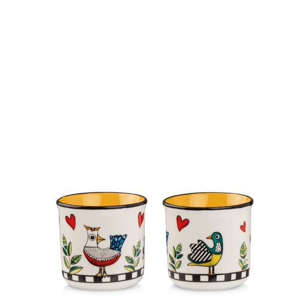 Conjunto de 2 Copos para Expresso Cocoricó Egan Italy - Amarelo