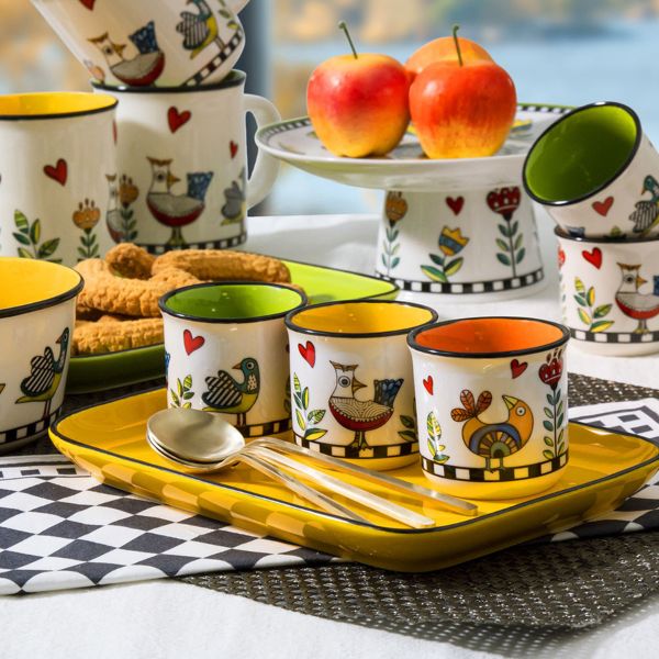 Conjunto de 2 Copos para Expresso Cocoricó Egan Italy - Amarelo