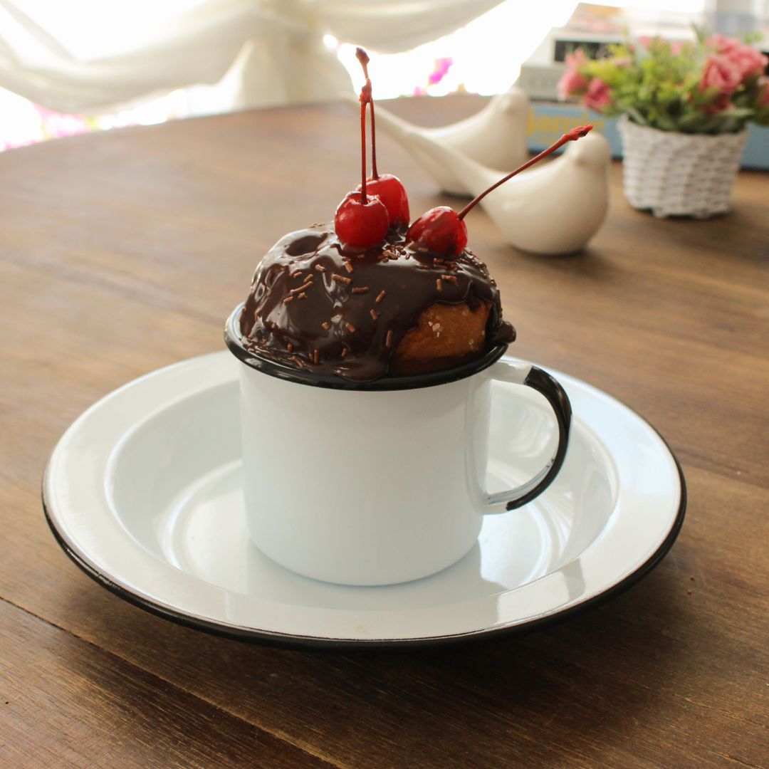 Caneca Esmaltada Branca - 370 ml