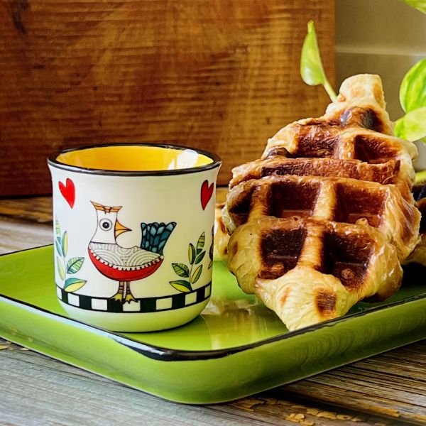 Conjunto de 2 Copos para Expresso Cocoricó Egan Italy - Amarelo