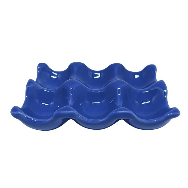 Porta Ovos de Cerâmica Cozinha Retrô - Azul Hortênsia