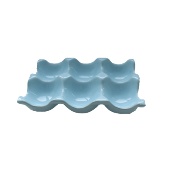 Porta Ovos de Cerâmica Cozinha Retrô - Azul Pastel