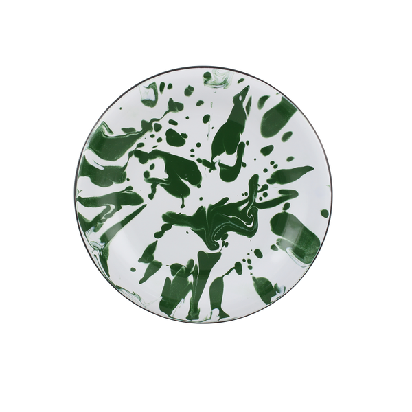 Prato de Sobremesa Esmaltado Marmorizado - Verde