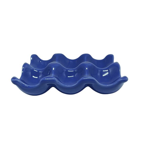 Porta Ovos de Cerâmica Cozinha Retrô - Azul Hortênsia