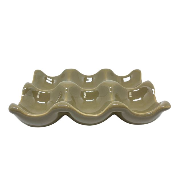 Porta Ovos de Cerâmica Cozinha Retrô - Caqui
