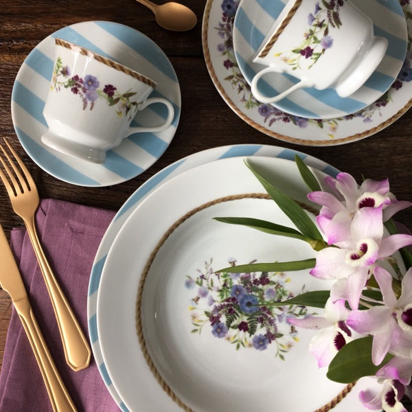 Prato de Porcelana Fundo Floral Chic -  23 cm