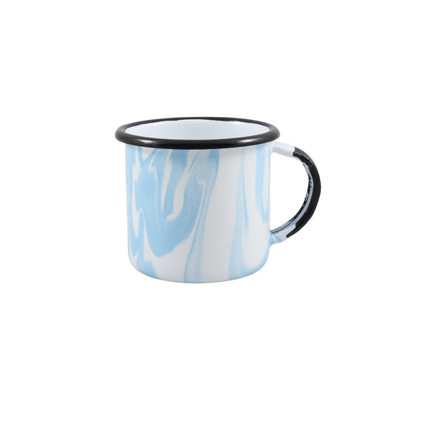 Caneca Esmaltada Marmorizada Azul Vintage - 370 ml