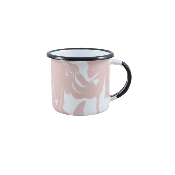 Caneca Esmaltada Marmorizada Rosa - 370 ml