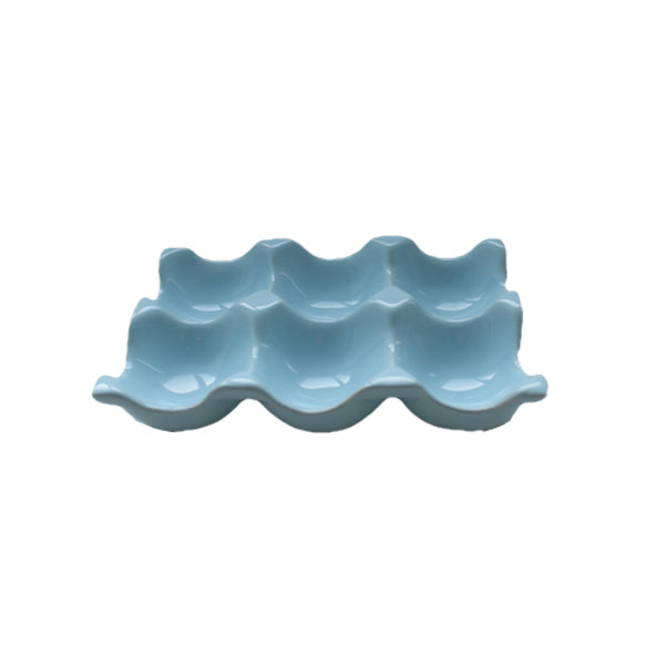 Porta Ovos de Cerâmica Cozinha Retrô - Azul Pastel