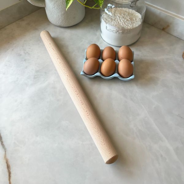 Rolo Bicônico para Massa em Madeira Com Capa de Algodão - Feito na Itália