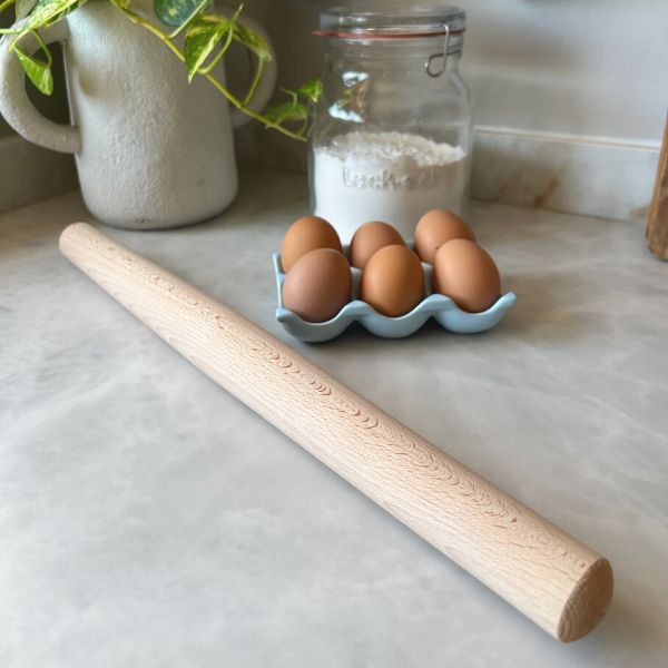 Rolo Bicônico para Massa em Madeira Com Capa de Algodão - Feito na Itália