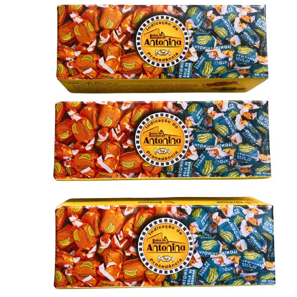 Kit 3 Caixinhas Indicação Geográfica Balas de Banana de Antonina
