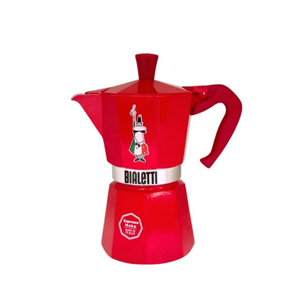 Cafeteira Italiana Moka Express Bialetti Omino Colorido - Vermelho
