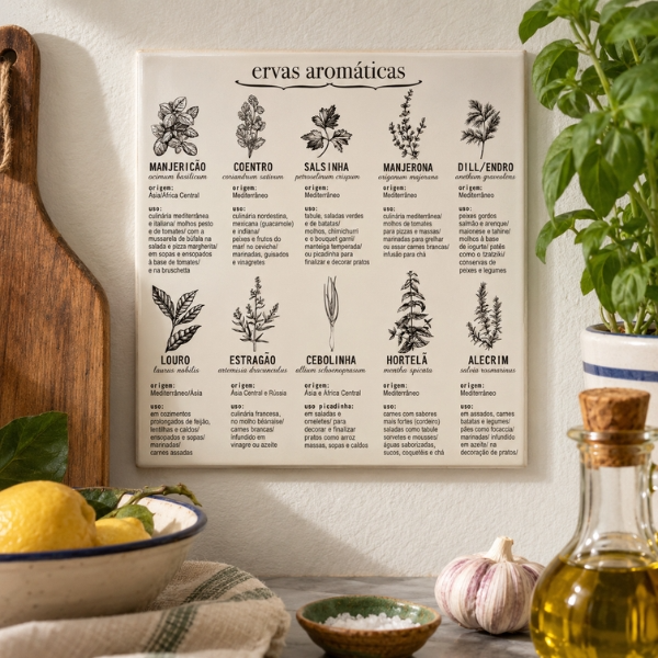 Azulejo Decorativo Ervas Aromáticas