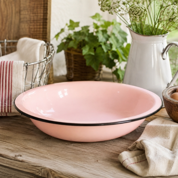 Bacia de Ágata Rosa Vintage - 28 cm