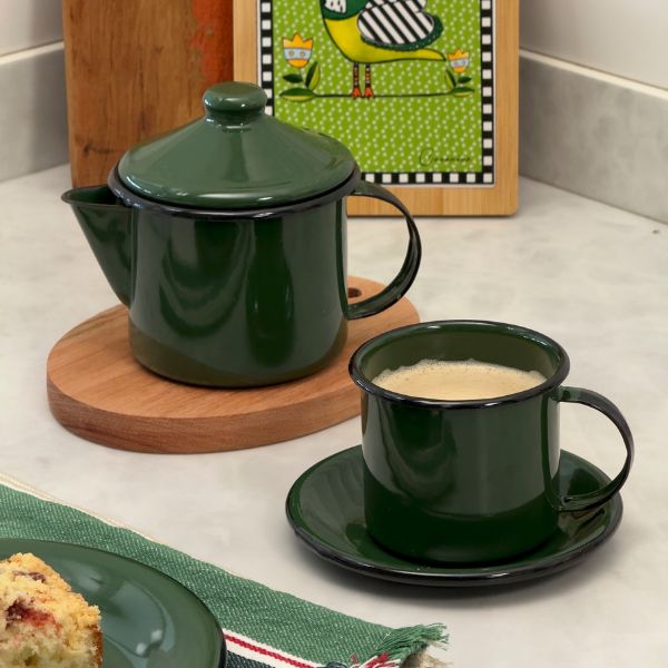 Caneca Esmaltada Verde - 370 ml