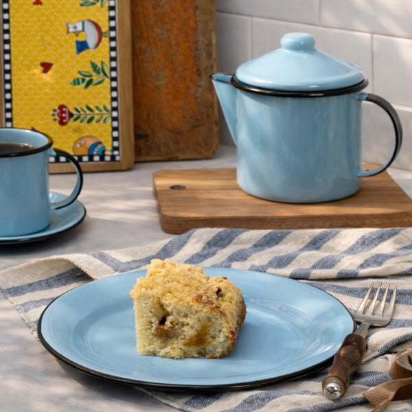 Bule de Chá Esmaltado 600 ml - Azul Vintage