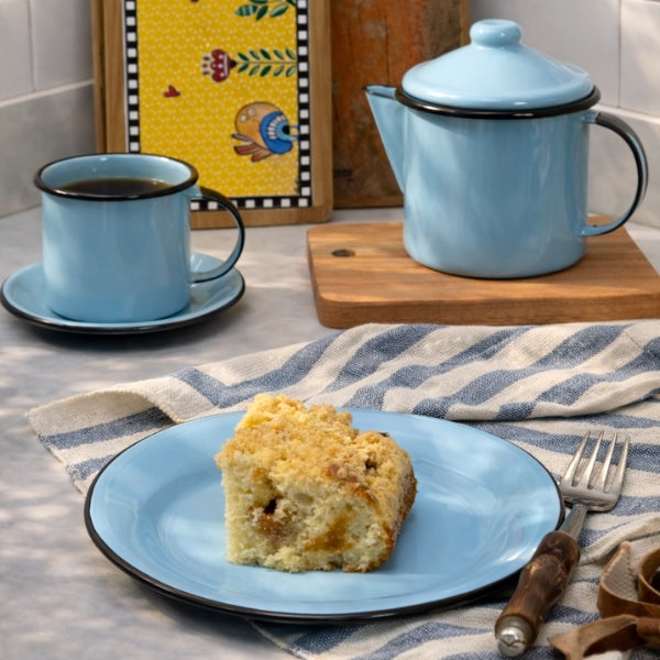 Bule de Chá Esmaltado 600 ml - Azul Vintage