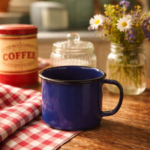 Caneca Esmaltada Azul Marinho - 370 ml