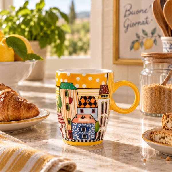 Caneca Paese Mio Egan Italy 430 ml - Amarelo