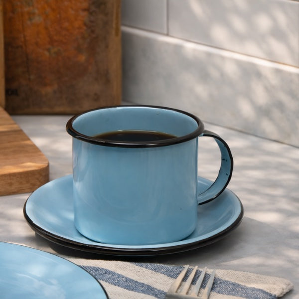 Caneca Esmaltada Azul Vintage - 370 ml