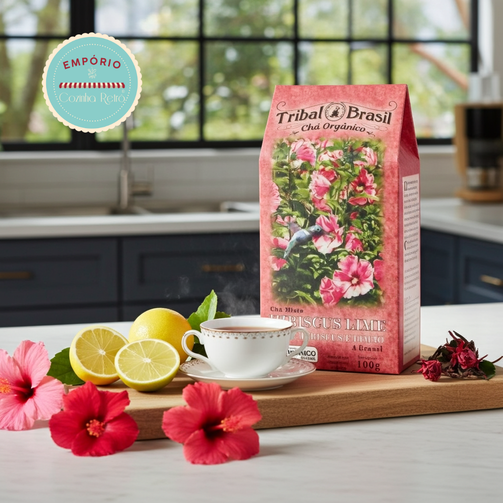 Chá Misto Orgânico Hibiscus Lime Tribal - Caixa 100 g