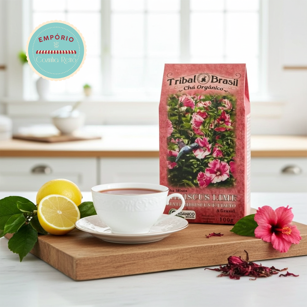 Chá Misto Orgânico Hibiscus Lime Tribal - Caixa 100 g