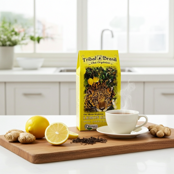 Chá Misto Orgânico Lemon Ginger Tribal - Caixa 80 g