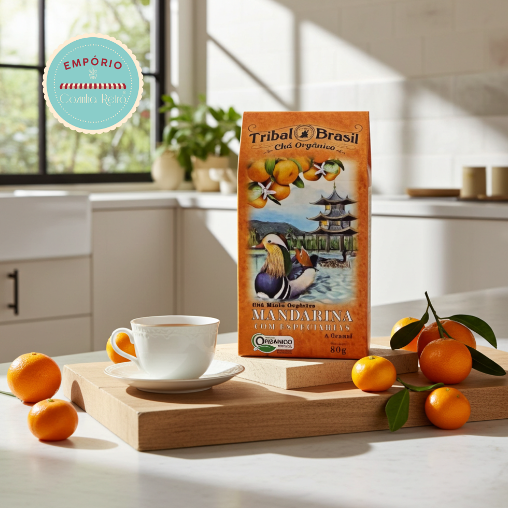 Chá Misto Orgânico Mandarina com Especiarias Tribal - Caixa 80 g