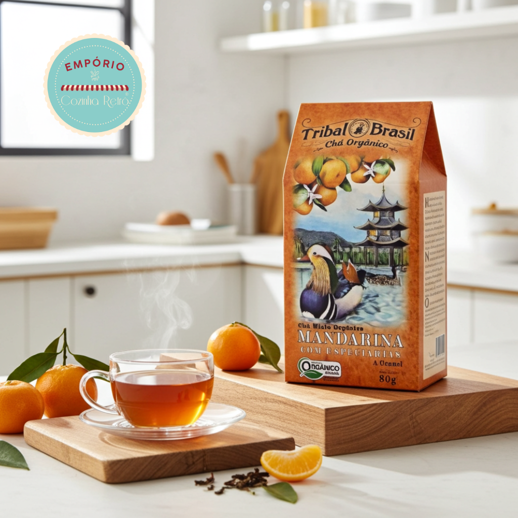 Chá Misto Orgânico Mandarina com Especiarias Tribal - Caixa 80 g