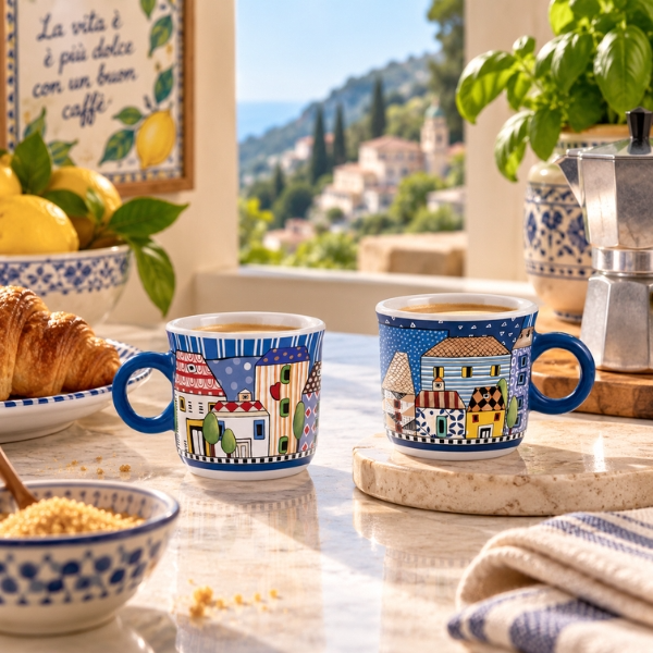 Conjunto de 2 Xícaras Paese Mio para Cafe Expresso Egan - Azul