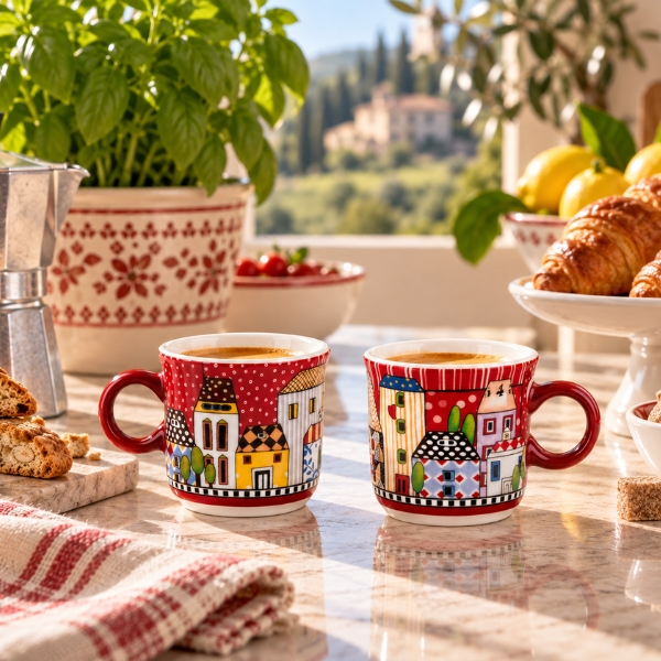 Conjunto de 2 xícaras Paese Mio para Cafe Expresso Egan - Vermelho