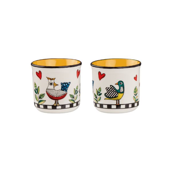 Conjunto de 2 Copos para Expresso Cocoricó Egan Italy - Amarelo