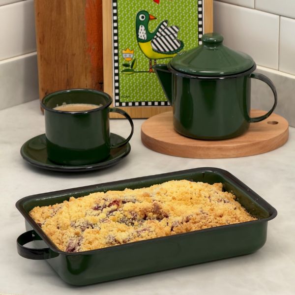 Travessa Esmaltada Verde G – 31 cm