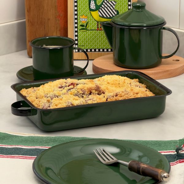 Travessa Esmaltada Verde G – 31 cm