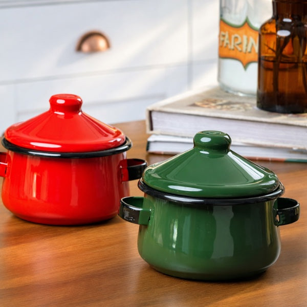 Mini Caçarola Esmaltada - Vermelha