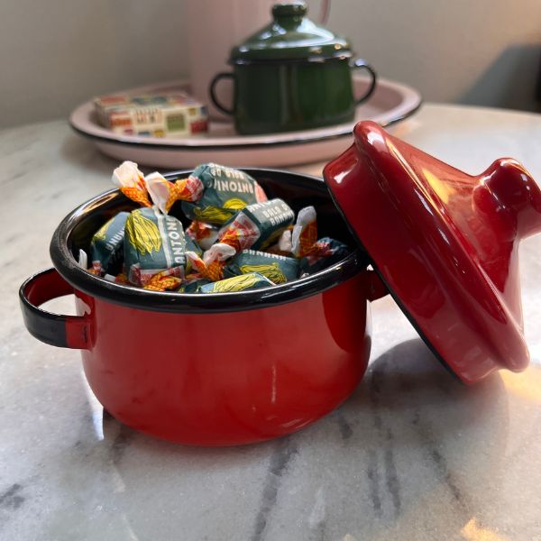 Mini Caçarola Esmaltada - Vermelha