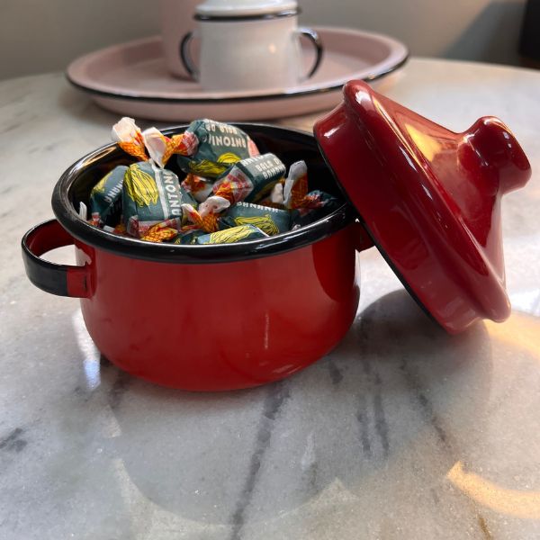 Mini Caçarola Esmaltada - Vermelha
