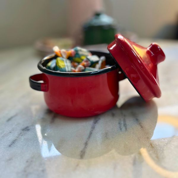 Mini Caçarola Esmaltada - Vermelha