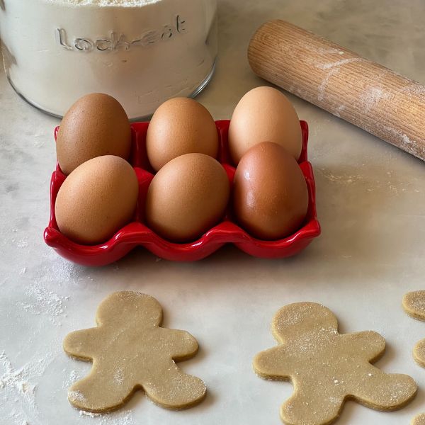 Porta Ovos de Cerâmica Cozinha Retrô - Vermelho