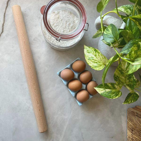 Rolo Bicônico para Massa em Madeira Com Capa de Algodão - Feito na Itália