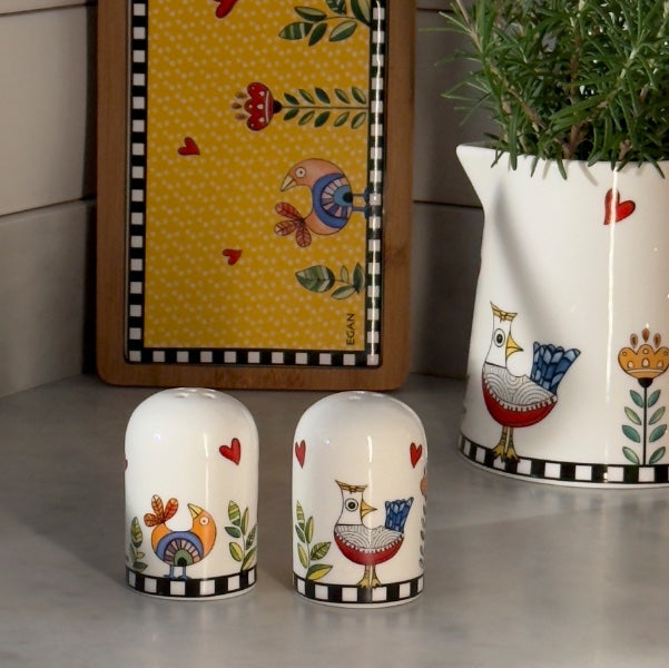Conjunto Saleiro e Pimenteiro Cocoricó Egan Italy 4x6 cm