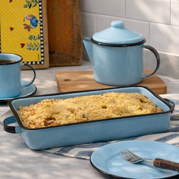 Travessa Esmaltada Azul Vintage G – 31 cm