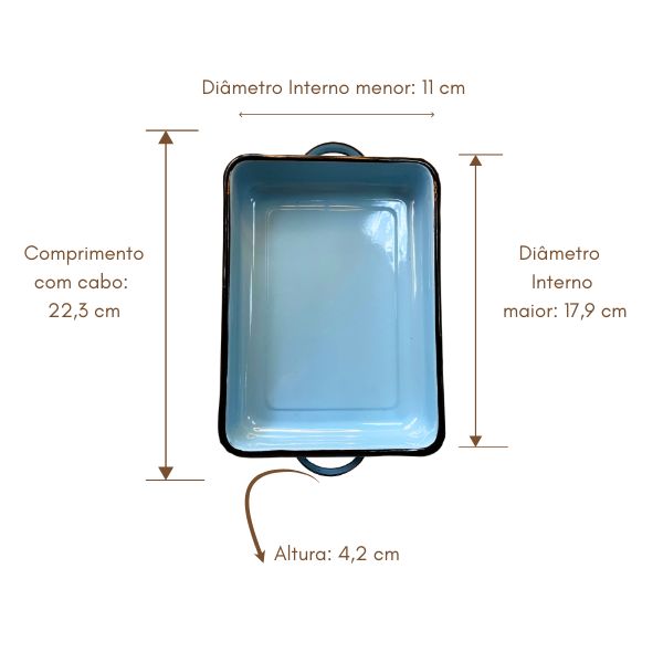 Travessa Esmaltada Branco P - 18 cm