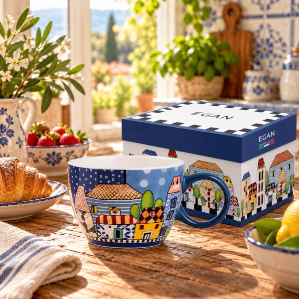 Xícara Grande Paese Mio Egan Italy Azul - 460 ml