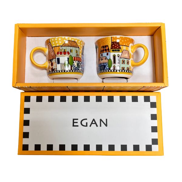 Conjunto de 2 Xícaras Paese Mio para Cafe Expresso Egan- Amarelo