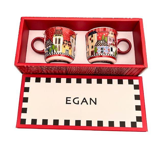 Conjunto de 2 xícaras Paese Mio para Cafe Expresso Egan - Vermelho