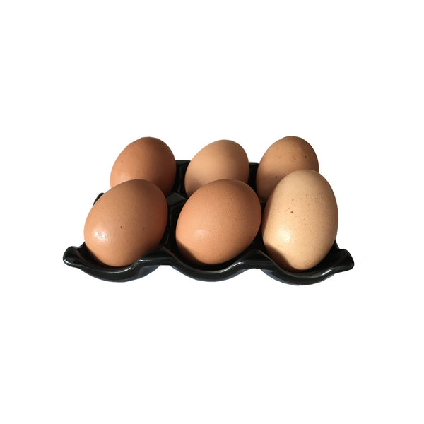 Porta Ovos de Cerâmica Cozinha Retrô - Preto